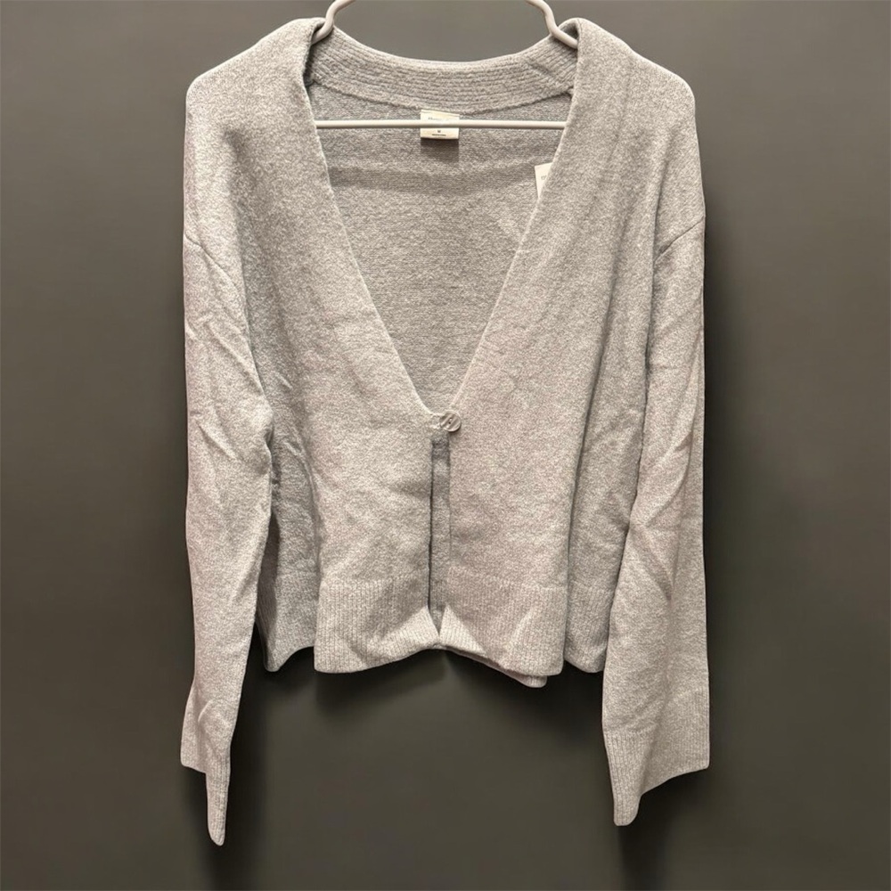 Abercrombie & fitch Chic Light Gray Women's Cardigan MEDIUM NWT